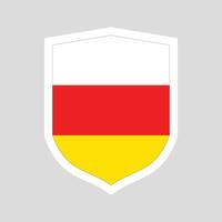 South Ossetia Flag in Shield Shape Frame vector