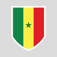 Senegal Flag in Shield Shape Frame vector