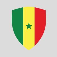 Senegal bandera en proteger forma marco vector