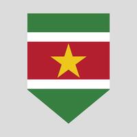 Suriname Flag in Shield Shape Frame vector