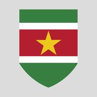 Surinam bandera en proteger forma marco vector