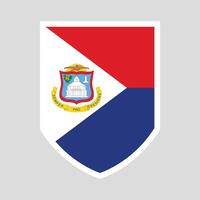 Sint Maarten Flag in Shield Shape vector