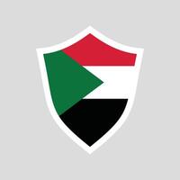 Sudan Flag in Shield Shape Frame vector