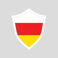South Ossetia Flag in Shield Shape Frame vector