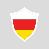 South Ossetia Flag in Shield Shape Frame vector