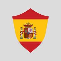 Spain Flag in Shield Shape Frame vector