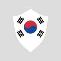 sur Corea bandera en proteger forma vector