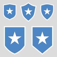 Set of Somalia Flag in Shield Shape vector