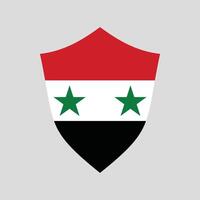 Syria Flag in Shield Shape Frame vector