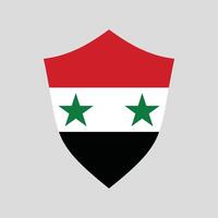 Syria Flag in Shield Shape Frame vector