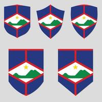 Set of Sint Eustatius Flag in Shield Shape vector