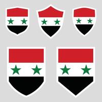 Set of Syria Flag in Shield Shape Frame vector