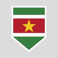 Suriname Flag in Shield Shape Frame vector