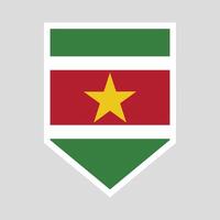 Suriname Flag in Shield Shape Frame vector