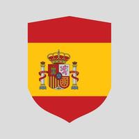 Spain Flag in Shield Shape Frame vector