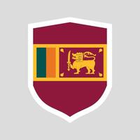 Sri Lanka Flag in Shield Shape Frame vector