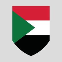 Sudan Flag in Shield Shape Frame vector