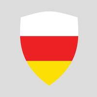 South Ossetia Flag in Shield Shape Frame vector