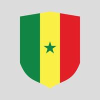 Senegal bandera en proteger forma marco vector