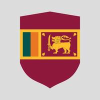 Sri Lanka Flag in Shield Shape Frame vector