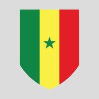 Senegal Flag in Shield Shape Frame vector