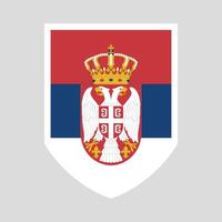 Serbia Flag in Shield Shape Frame vector