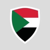 Sudan Flag in Shield Shape Frame vector