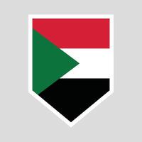 Sudan Flag in Shield Shape Frame vector