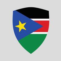 South Sudan Flag in Shield Shape Frame vector