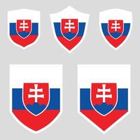 Set of Slovakia Flag in Shield Shape vector