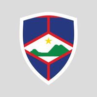 Sint Eustatius Flag in Shield Shape vector
