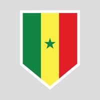 Senegal Flag in Shield Shape Frame vector