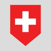 Suiza bandera en proteger forma marco vector