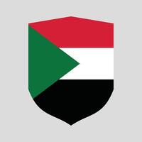 Sudan Flag in Shield Shape Frame vector