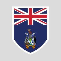 South Georgia and the South Sandwich Islands Flag in Shield Shape vector