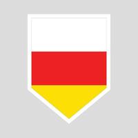 sur Osetia bandera en proteger forma marco vector