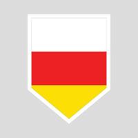 South Ossetia Flag in Shield Shape Frame vector