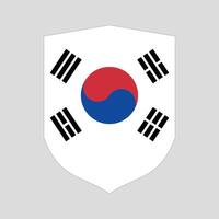 South Korea Flag in Shield Shape vector