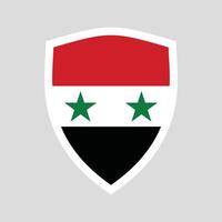 Syria Flag in Shield Shape Frame vector