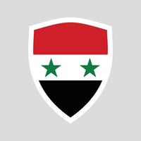 Syria Flag in Shield Shape Frame vector