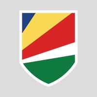 Seychelles Flag in Shield Shape Frame vector