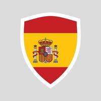 Spain Flag in Shield Shape Frame vector