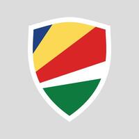 Seychelles Flag in Shield Shape Frame vector