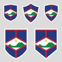 Set of Sint Eustatius Flag in Shield Shape vector