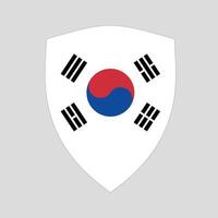 South Korea Flag in Shield Shape vector