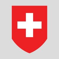 Switzerland Flag in Shield Shape Frame vector
