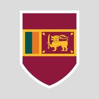 Sri Lanka Flag in Shield Shape Frame vector