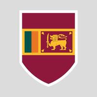 Sri Lanka Flag in Shield Shape Frame vector