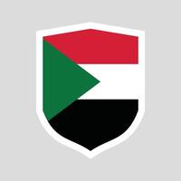 Sudan Flag in Shield Shape Frame vector