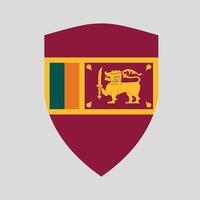 Sri Lanka Flag in Shield Shape Frame vector